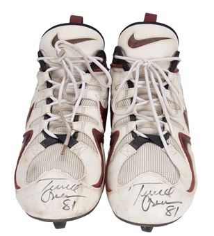 1997 Terrell Owens Game Used & Signed Nike Cleats (Beckett)